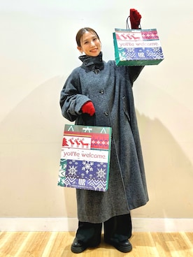 「アイテム（手袋）」を使った、りんねさん（レディース・157cm）の冬コーディネート