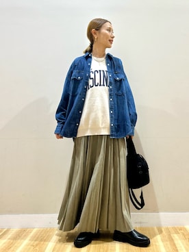 「秋のシャツ着こなし術」｜りんねさん（レディース・157cm）の秋コーディネート