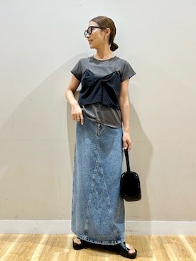 「SMELLY（スメリー）のアイテム」を使った、りんねさん（レディース・157cm）の夏コーディネート
