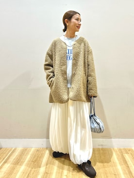 「寒い」｜「アイテム（ジャケット/アウター）」を使った、りんねさん（レディース・157cm）の冬コーディネート