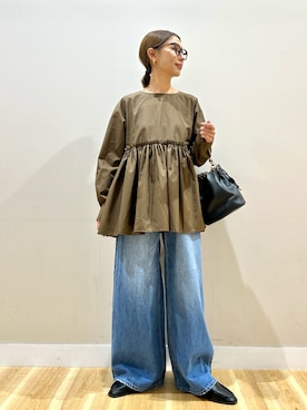 「RODE SKO（ロデスコ）のアイテム」を使った、りんねさん（レディース・157cm）の秋コーディネート