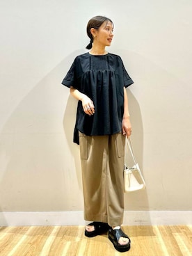 「RODE SKO（ロデスコ）のアイテム」を使った、rinneさん（レディース・157cm）の夏コーディネート