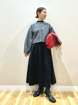 「アイテム（手袋）」を使った、りんねさん（レディース・157cm）の冬コーディネート