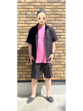 「アイテム（スリッポン）」を使った、悟さん（メンズ・176cm）の夏コーディネート