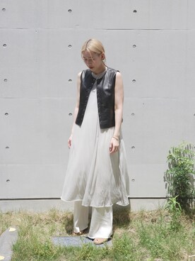 「ENCIRCLE（エンサークル）のアイテム（スウェットパンツ）」を使った、ENCIRCLE STAFFさん（レディース・158cm）の春コーディネート
