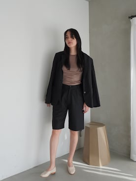 「ENCIRCLE（エンサークル）のアイテム（テーラードジャケット）」を使った、ENCIRCLE STAFFさん（レディース・167cm）の春コーディネート