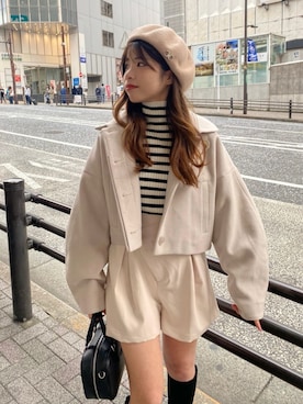 「Chico（チコ）のアイテム（ブルゾン）」を使った、Chicoさん（レディース・153cm）の冬コーディネート