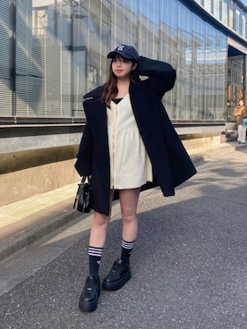 「Chico（チコ）のアイテム（チェスターコート）」を使った、Chicoさん（レディース・153cm）の冬コーディネート