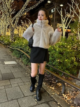 「Chico（チコ）のアイテム（ブルゾン）」を使った、Chicoさん（レディース・162cm）の冬コーディネート