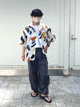 「CPCM」｜「アイテム（カーゴパンツ）」を使った、kaiseiさん（メンズ・166cm）の夏コーディネート