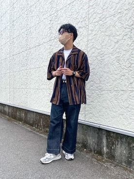 「柄シャツコーデ」｜kaiseiさん（メンズ・166cm）の夏コーディネート