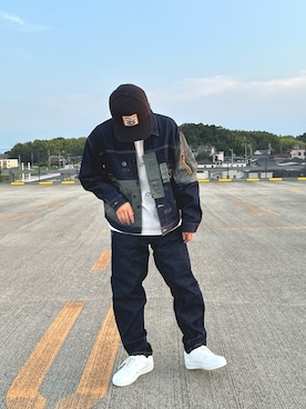 「AVIREX（アヴィレックス）のアイテム（デニムジャケット）」を使った、👦🏻Kento👦🏻さん（メンズ・163cm）の秋コーディネート