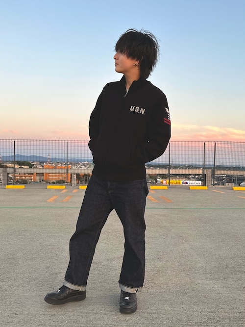 NAVAL STAND COLLAR ZIP KNIT JACKET / ネイバル スタンド カラー ジップ ニット ジャケット / AVIREX / アヴィレックス