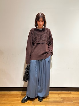 「LAATO（ラート）のアイテム」を使った、サ トさん（レディース・166cm）の冬コーディネート