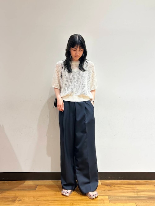 URBAN RESEARCH 透かし柄ハーフスリーブニット セール】透かし柄ハーフスリーブニット（ニット/セーター