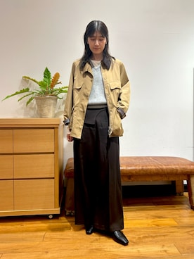 「ブラウンコーデ」｜「アイテム（その他アウター）」を使った、サ トさん（レディース・166cm）の秋コーディネート