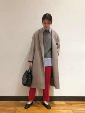 「URBAN RESEARCH（アーバンリサーチ）のアイテム（チェスターコート）」を使った、サ トさん（レディース・166cm）の秋コーディネート