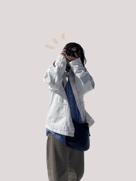 「古着女子」｜「アイテム（デニムジャケット）」を使った、おくらさん（レディース・161cm）の秋コーディネート