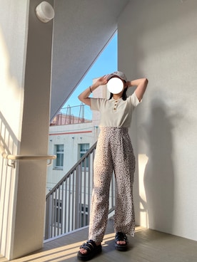 「EMODA（エモダ）のアイテム（ポロシャツ）」を使った、misatoさん（レディース・150cm）の夏コーディネート