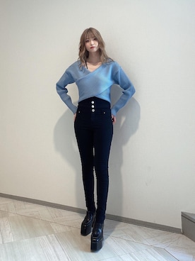 「カラー×コーデ」｜「アイテム（ローファー）」を使った、MYUさん（レディース・165cm）の春コーディネート