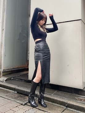 「アイテム（ブーツ、その他）」を使った、MYUさん（レディース・165cm）の秋コーディネート