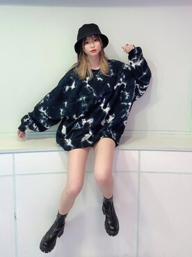 「envym_staff」｜「アイテム（帽子）」を使った、MYUさん（レディース・165cm）の夏コーディネート