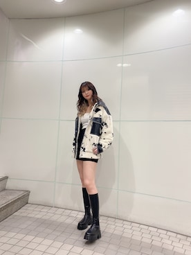 「ENVYM（アンビー）のアイテム（ブルゾン）」を使った、MYUさん（レディース・165cm）の冬コーディネート
