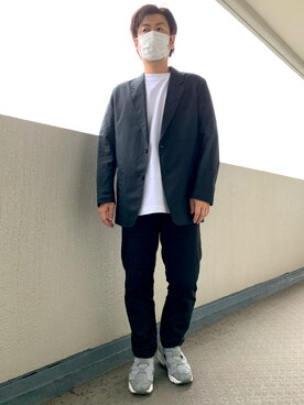 「UNIQLO（ユニクロ）のエアリズムコットンオーバーサイズTシャツ（5分袖）（Tシャツ/カットソー）」を使った、Oshumanさん（メンズ・169cm）の夏コーディネート