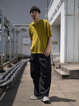 「スキッパーニット」｜YUTAKAさん（メンズ・183cm）の春コーディネート