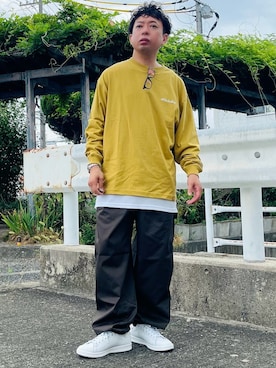 「アイテム（メガネ）」を使った、はせぴょんさん（メンズ・159cm）の秋コーディネート