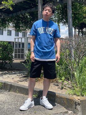 「Champion（チャンピオン）のアイテム（その他パンツ）」を使った、はせぴょんさん（メンズ・159cm・40代）の夏コーディネート
