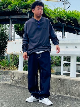 「アイテム（メガネ）」を使った、はせぴょんさん（メンズ・159cm）の秋コーディネート