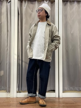 「Clarks（クラークス）のアイテム（シューズ）」を使った、はせぴょんさん（メンズ・159cm）の春コーディネート