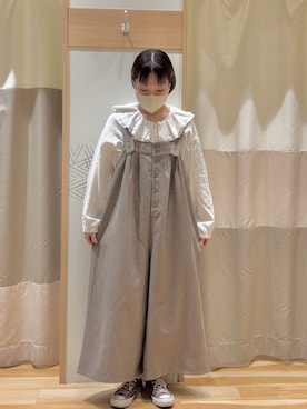 「サマンサモスモス」｜「アイテム（オールインワン・サロペット）」を使った、𝗺 𝗮 𝗺 𝗶さん（レディース・155cm）の冬コーディネート