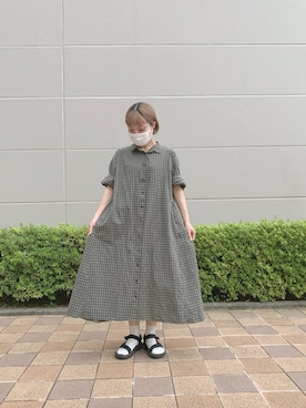 「サマンサモスモス」｜「アイテム（シャツワンピース）」を使った、𝗺 𝗮 𝗺 𝗶さん（レディース・155cm）の秋コーディネート