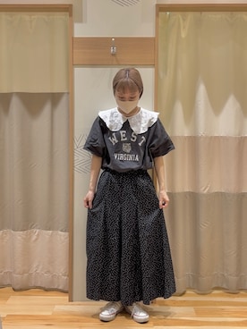 𝗺 𝗮 𝗺 𝗶さんの「お花とつぼみの刺繍付け襟」を使ったコーディネート