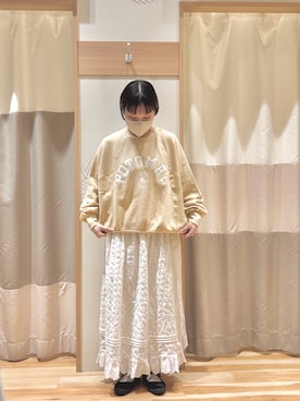 「サマンサ モスモス(Samansa Mos2)」｜「アイテム（スウェット）」を使った、𝗺 𝗮 𝗺 𝗶さん（レディース・155cm）の冬コーディネート