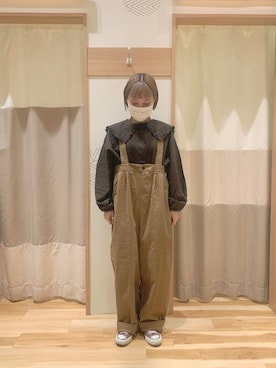 「サマンサモスモス」｜「アイテム（オールインワン・サロペット）」を使った、𝗺 𝗮 𝗺 𝗶さん（レディース・155cm）の秋コーディネート