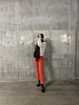 Zara ザラ のパンツ オレンジ系 を使った人気ファッションコーディネート Wear