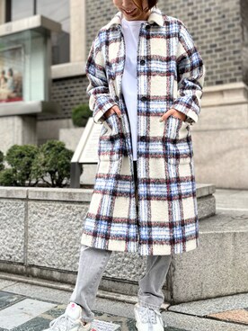 「ロングコート×スキニー」｜vingtaine0cordierさん（レディース・158cm）の秋コーディネート