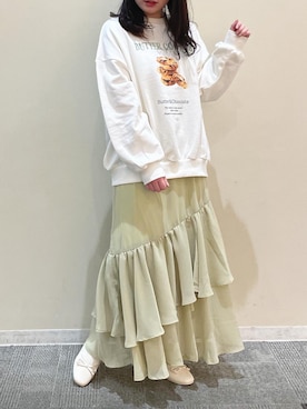 「アイテム（バレエシューズ）」を使った、sayakaさん（レディース・153cm・10代）の春コーディネート