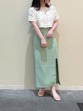 「丈短トップス」｜sayakaさん（レディース・153cm）の夏コーディネート
