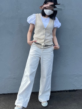 「デニムっていいよね」｜「アイテム（アクセサリー）」を使った、minさん（レディース・160cm）の夏コーディネート