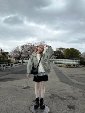 「Cath Kidston（キャスキッドソン）のCK×sowa ギャザーフレアトップス（Tシャツ/カットソー、ホワイト系）」を使った、minさん（レディース・160cm）の秋コーディネート