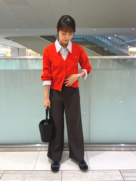 「アイテム（カーディガン/ボレロ）」を使った、amiさん（レディース・161cm）の秋コーディネート