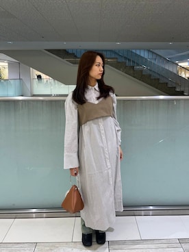 「ビスチェコーデ」｜「アイテム（ワンピース/ドレス）」を使った、amiさん（レディース・161cm）の冬コーディネート