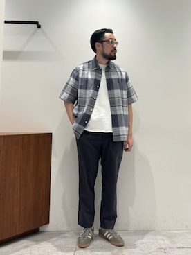 「KANEKO OPTICAL(カネコオプティカル)の【別注】 <KANEKO OPTICAL(金子眼鏡)> Kevin/サングラス ‐MADE IN JAPAN‐(サングラス、ベージュ系)」を使った、muraoさん(メンズ・175cm)の春コーディネート