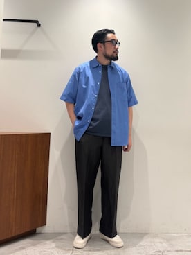 「KANEKO OPTICAL(カネコオプティカル)のUNITED ARROWS by KANEKO OPTICAL John SGLS/アイウェア(サングラス、ブラック系)」を使った、muraoさん(メンズ・175cm)の春コーディネート