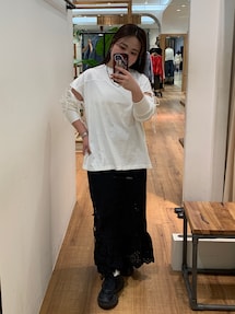 Ungrid スリットデザインロングスリーブTee セール】スリットデザインロングスリーブTee（Tシャツ