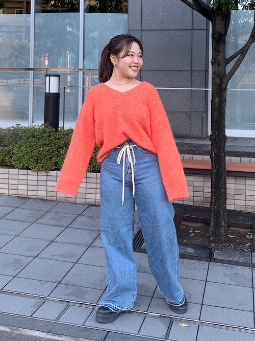 セール】ウエストデザインルーズデニム（デニムパンツ）｜Ungrid